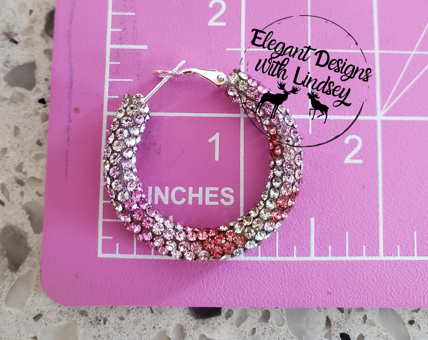 Spring Fling Rhinestone Hoop Earrings