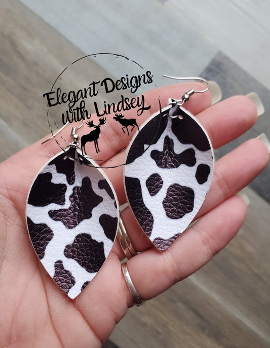 Cow Print Faux leather earrings