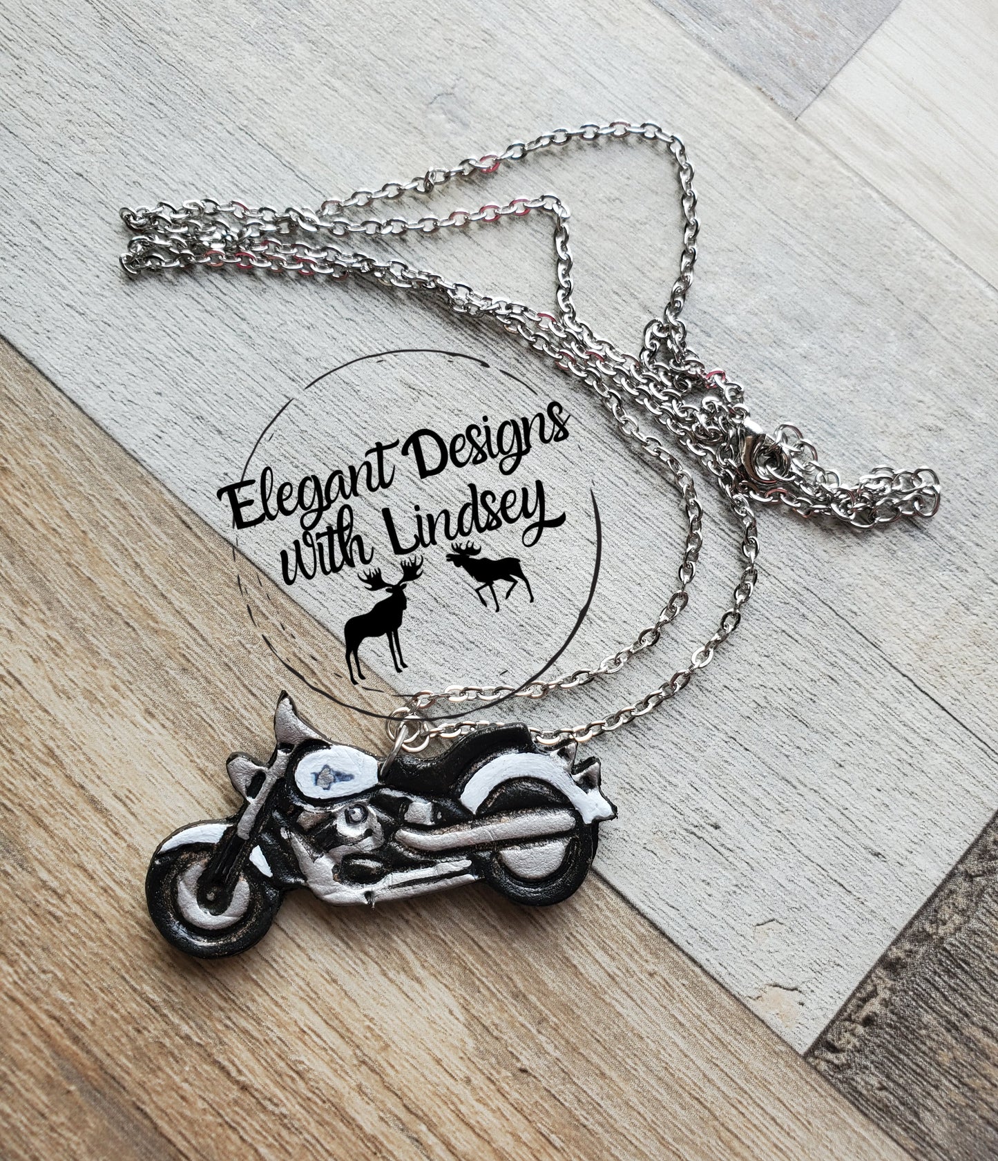 Motorcycle genuine leather necklace