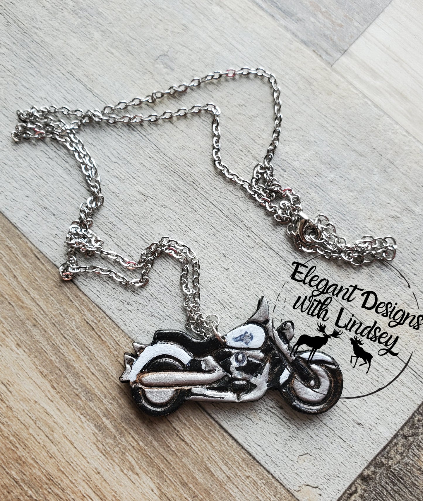 Motorcycle genuine leather necklace