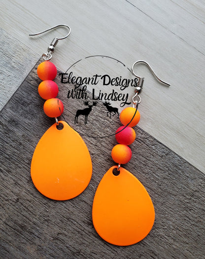 Orange Spinner Earrings