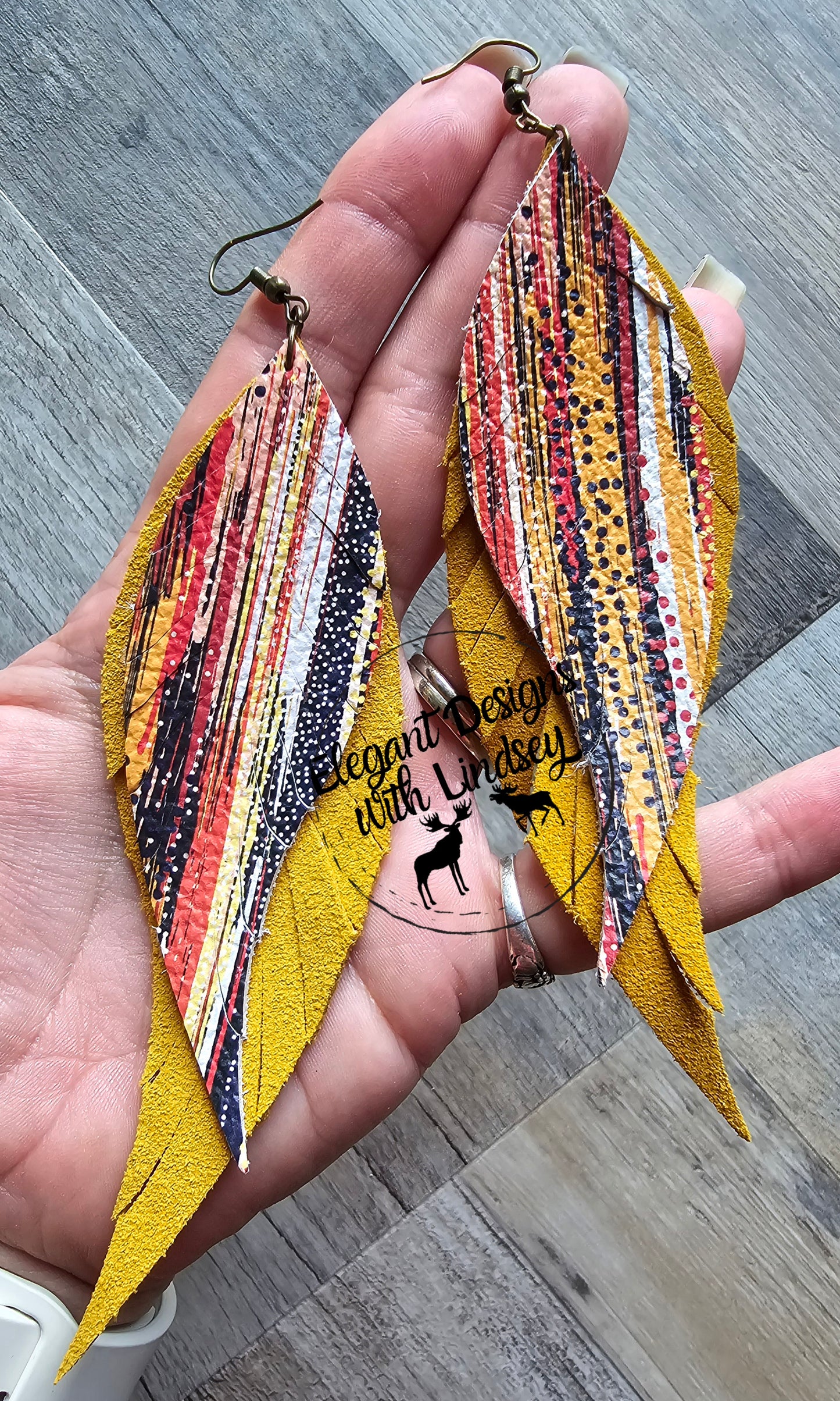 Genuine Leather Feather Earrings Boho