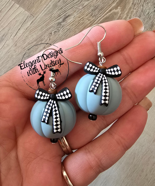 Blue 3D Pumpkin Silicone Earrings