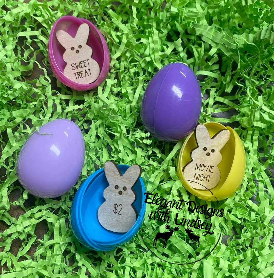 Blank Bunny Easter Egg Wood Tokens