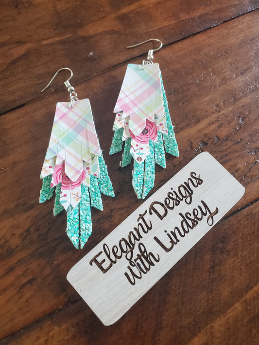 Mini Boho Fring faux leather earrings