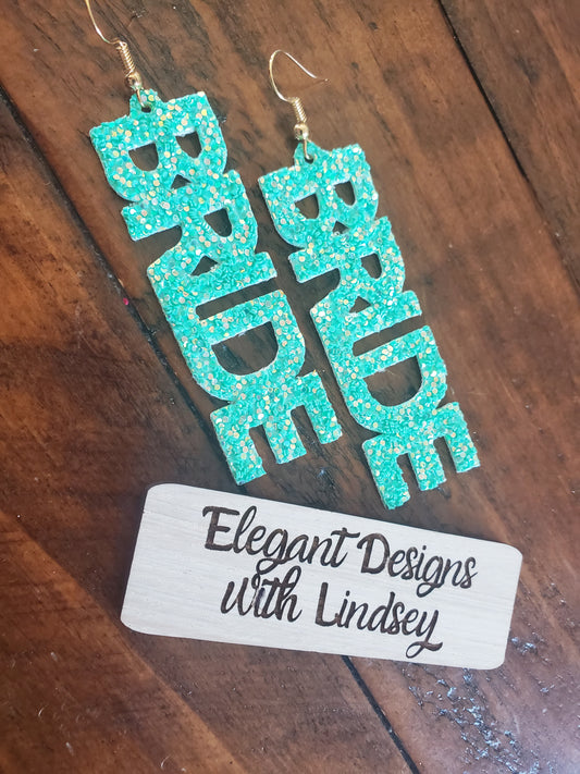 Bride faux leather earrings
