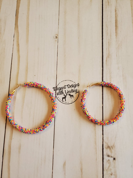 Rainbow glitter jelly hoops