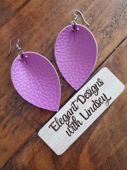 Purple Faux leather earrings