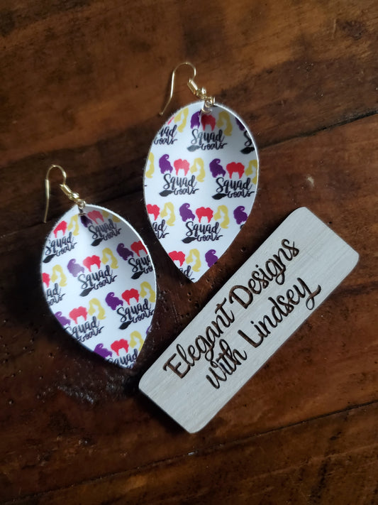 Squad goals Faux leather earrings