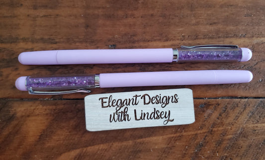 Purple rhinestone pen