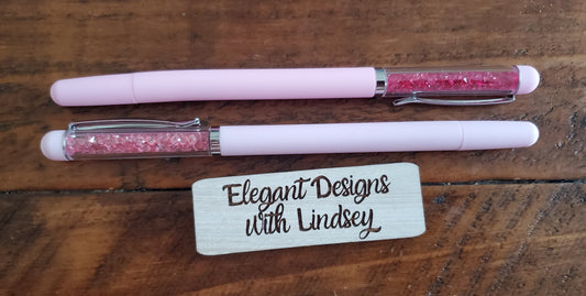 Pink rhinestone pen
