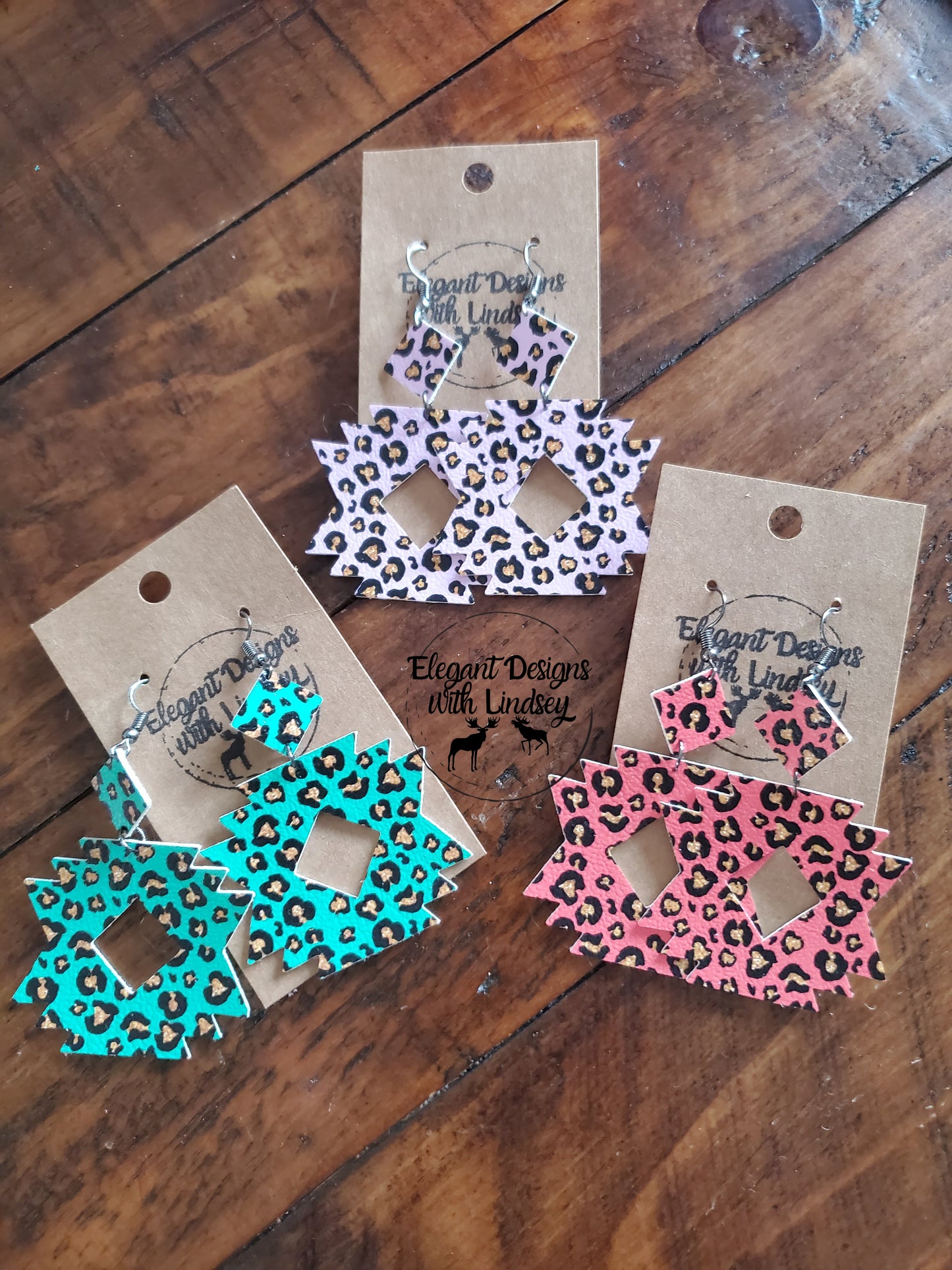 Aztec Faux leather earrings