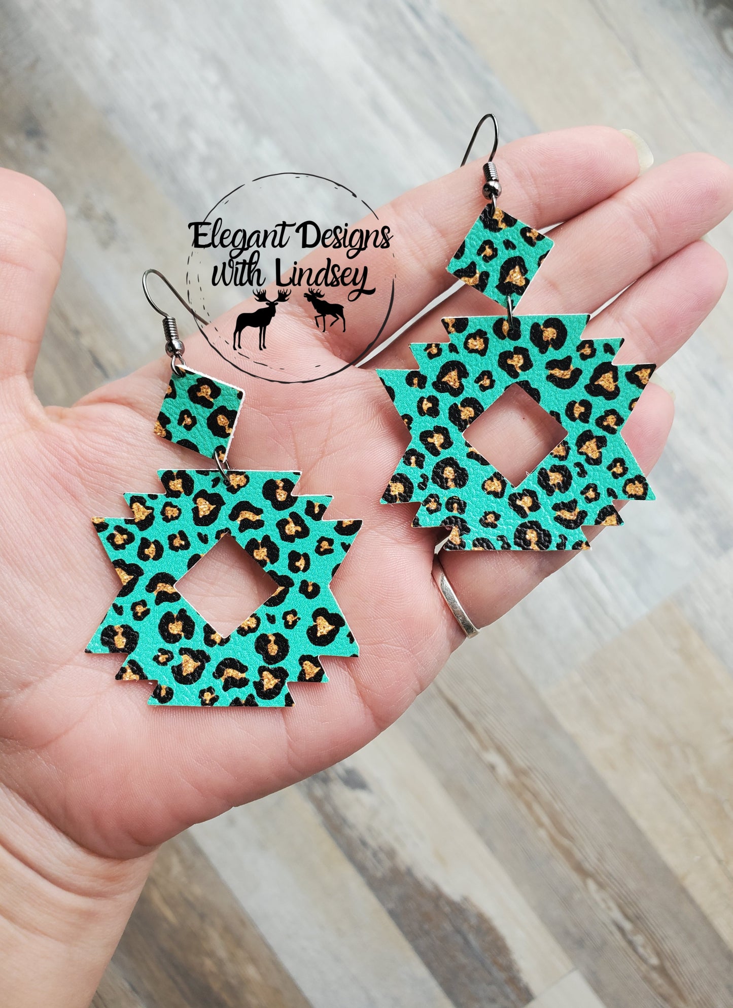 Aztec Faux leather earrings