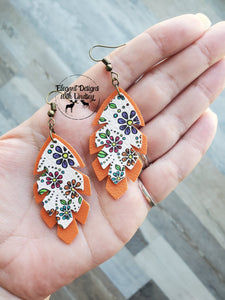 Fall faux leather earrings deals