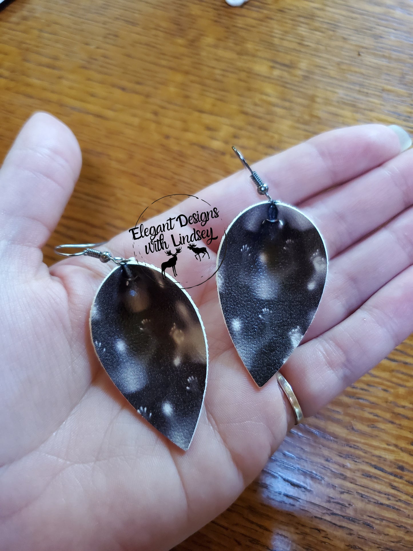 Shadows Pinched Faux Leather Earrings