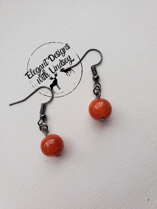 Agate Glass Bead Earrings