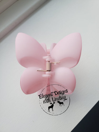 Pink Butterfly hair Clip