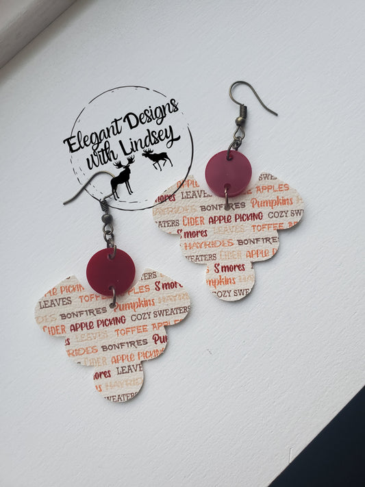 Fall Morgan acrylic Faux leather earrings