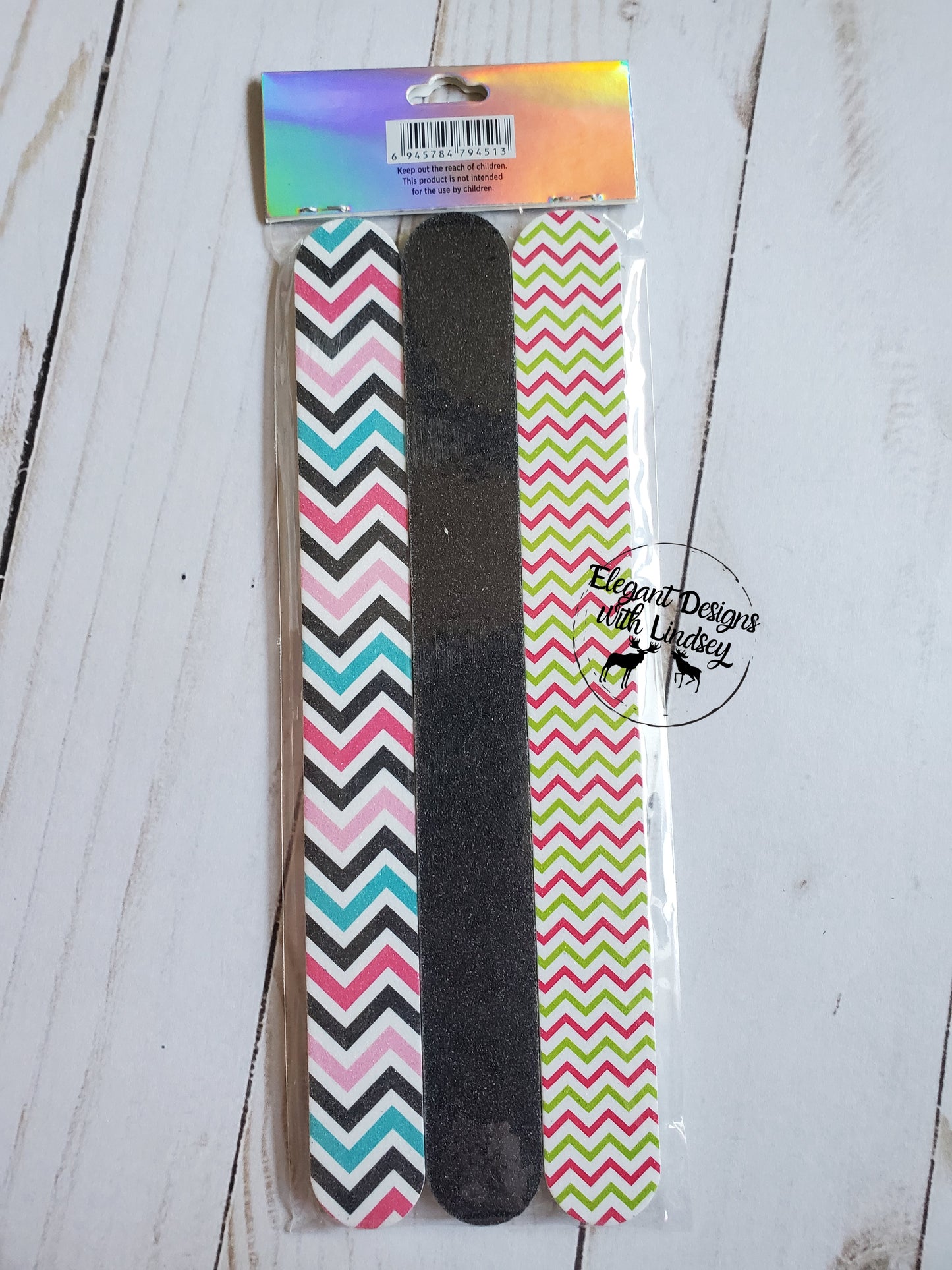 3pk Nail Files - Blue Glitter