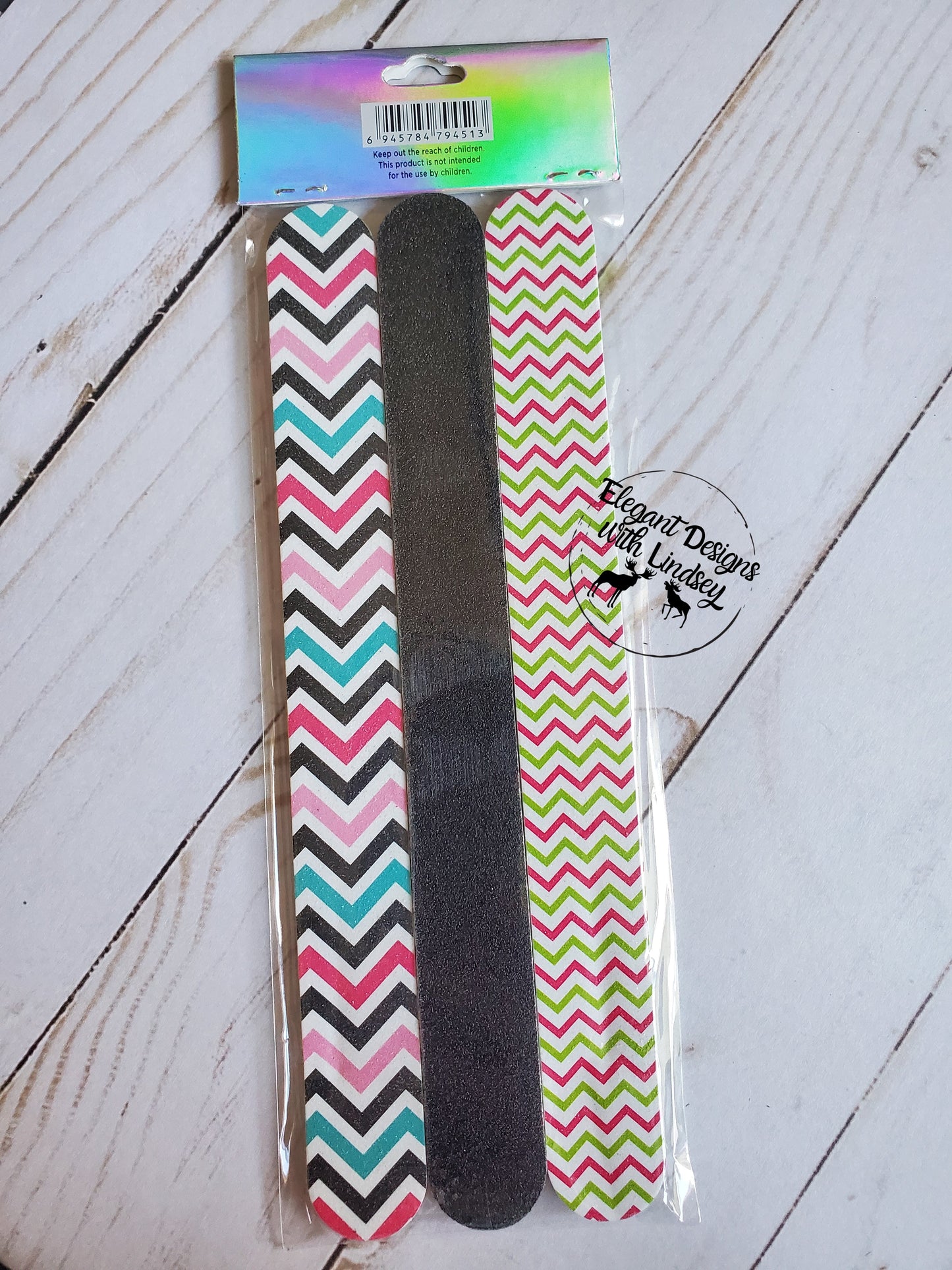 3pk Nail Files - Pink Glitter