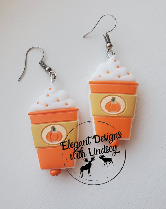 Pumpkin Spice Latte Silicone Bead Earrings