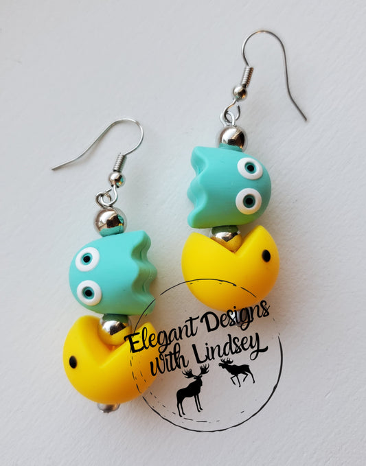 Inky and Chomper Silicone Bead Earrings