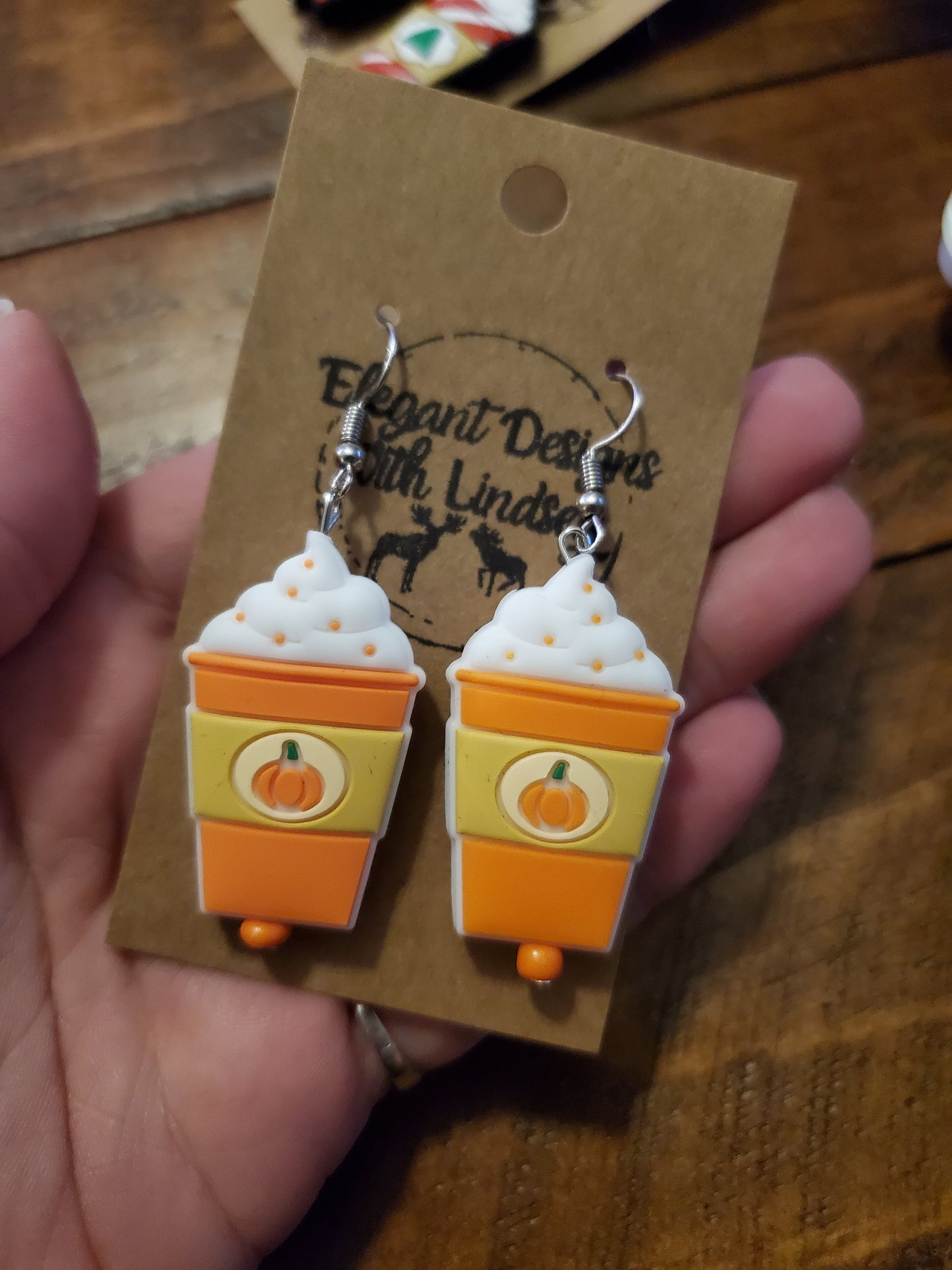 Pumpkin Spice Latte Silicone Bead Earrings