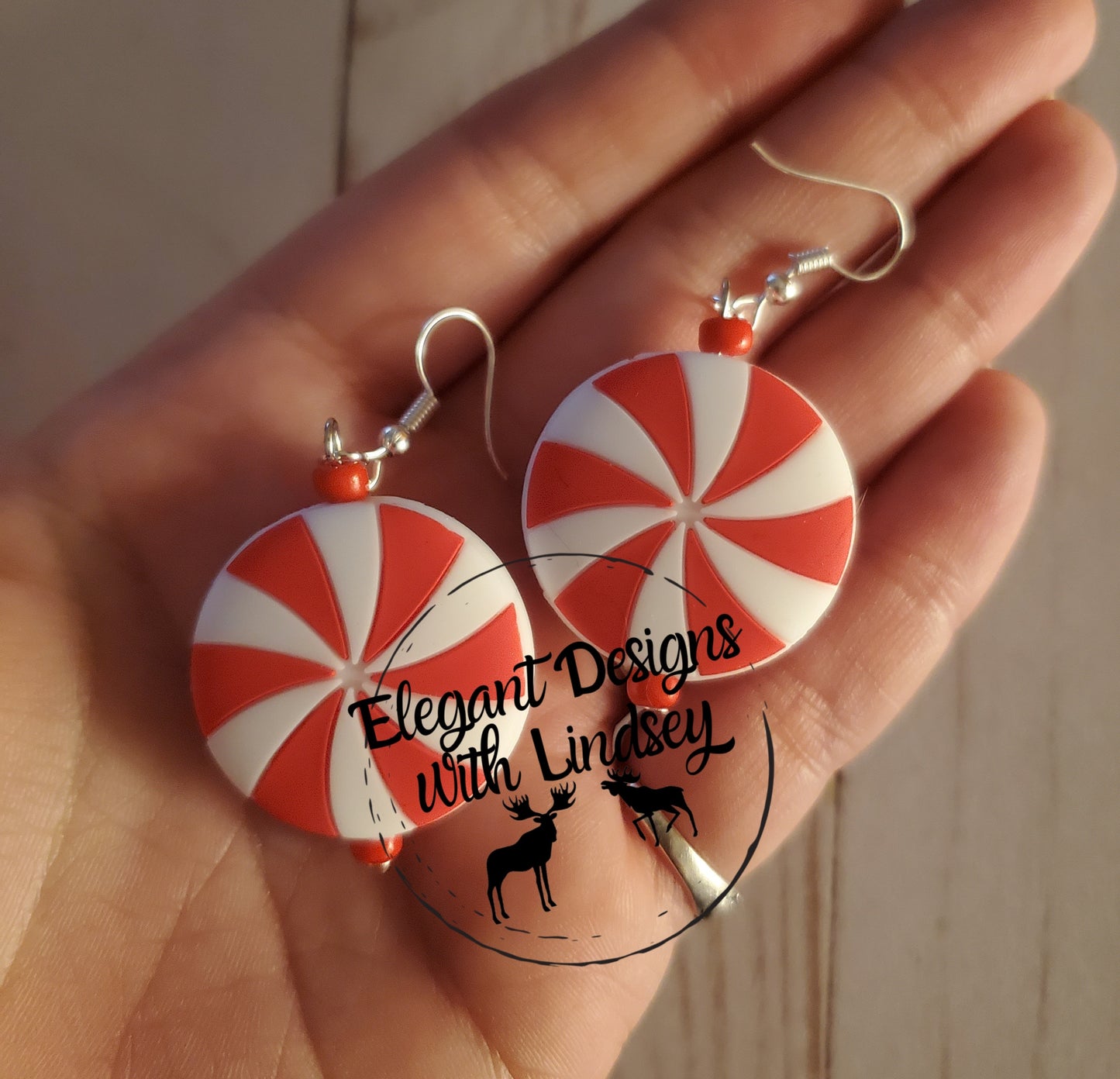 Peppermint Silicone Bead Earrings