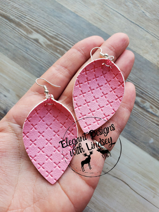 Light Pink Textured Faux leather earrings