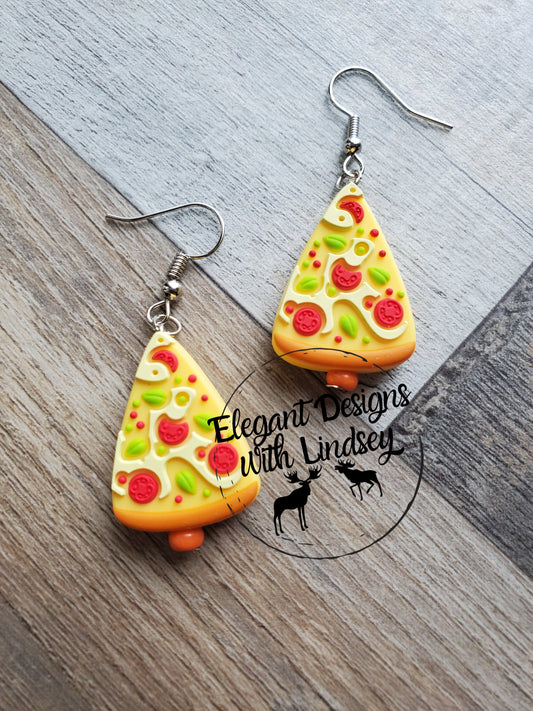 Pizza Silicone Bead Earrings