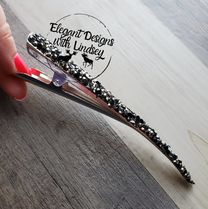Duck Bill Hair Clip Black/Gun metal