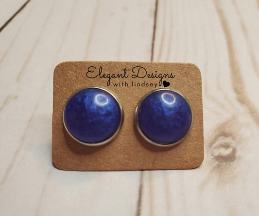 Resin Violet Stud Earrings