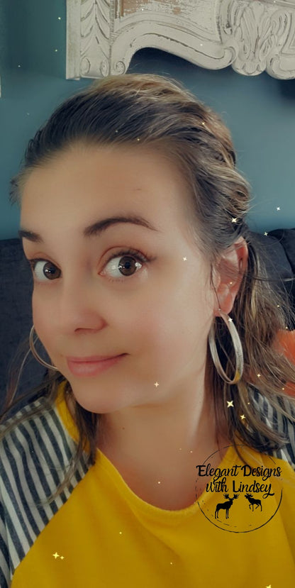 Silver Textured Hoops